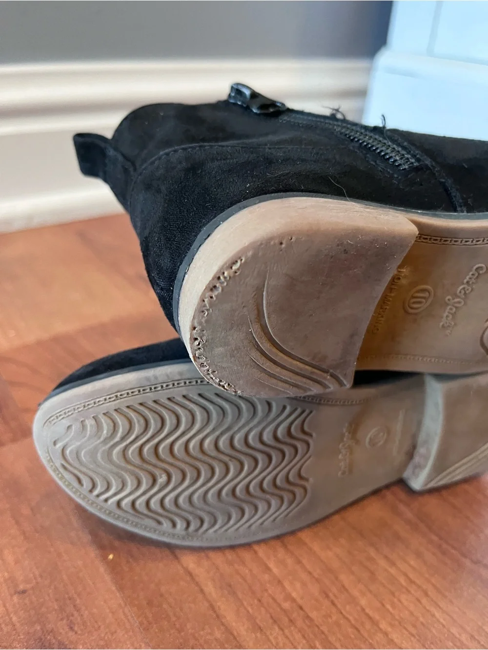 Girls Black Ankle Booties with Comfortable Zip Closure